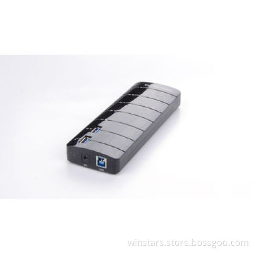 Super Speed USB 3.0 7 Port Hub with Power Adapter Compliant with USB Battery Charging